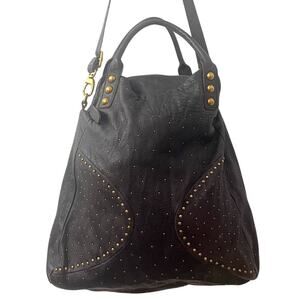 Vintage Abro brown leather crossbody bag with top handle